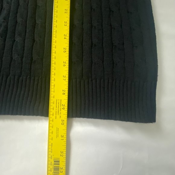 Old Navy Sweater Mens XL Cotton Black Cable Knit Crew Neck Long Sleeve Pullover - Picture 11 of 14